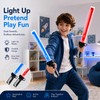 Double-Blade Retractable Light-Up Sword Toy – Extendable Plastic Role-Play Prop