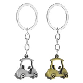 PATIKIL Golf Cart Keychain, 2 Pcs Mini Cute Golf Key Chain Sport Pendant Key Ring Bag Backpack Decor for Men Women Party Gifts Favors, Cyan/Deep Gray