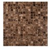 5/8 x 5/8 Dark Emperador Marble Polished Mosaics Meshed on 12" X 12" Tiles for Bathroom Flooring, Kitchen Backsplash, Shower Walls