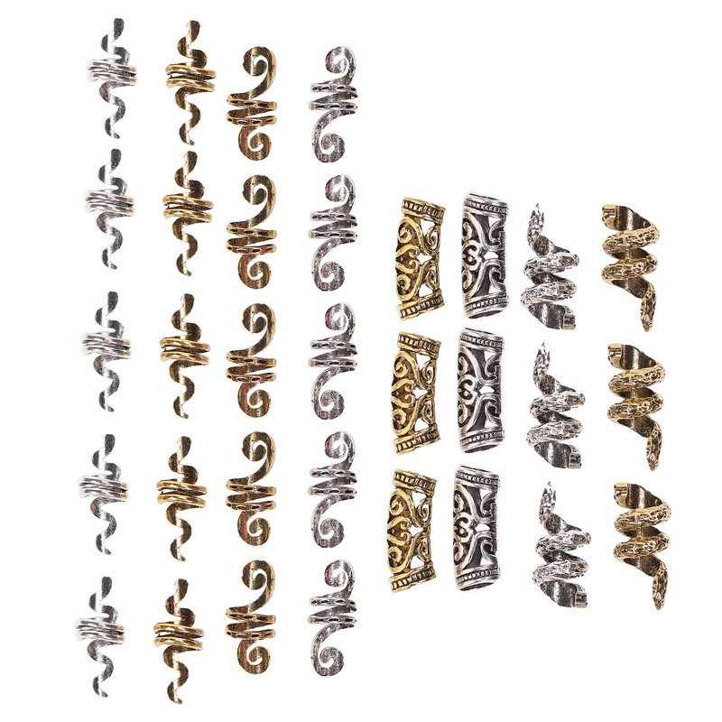 Viking Beard Hair Beads DIY Decorative Hair Braiding Beads for