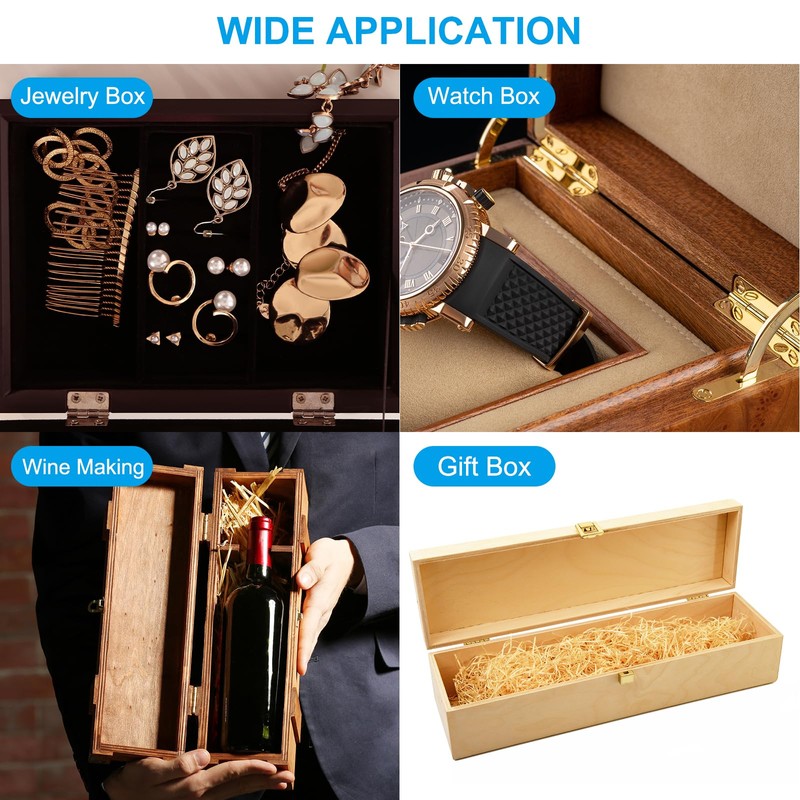 PATIKIL Small Vintage Box Hinges, 2 Inch, 8 Pack, 180-Degree,