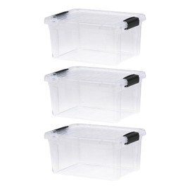 Superio Clear Storage Boxes with Lids, 6.75 Quart Plastic Container Bins for Organizing, Stackable Crates, BPA Free, Non Toxic, Odor Free, Organizers for Home, Office and Dorm, 3 Pack