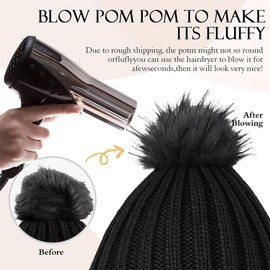 iDopick Winter Knit Beanie Hat for Men Women, Wool Knit Hat Soft Warm Beanie Cap Breathability & Elasticity Snow Cap Hat (Beige)