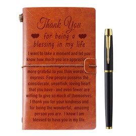 Thank You Gifts for Women Men, Thank You for Being A Blessing Leather Journal Notebook, Inspirational Gifts Appreciation Gifts for Friends Women Men Social Worker Volunteer Nurse Teacher Coworkers