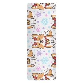 xigua Corgi Dog Yoga Mat Portable Non-slip Exercise Mat with Travel Bag for Home Yoga, Pilates, Stretching, Fitness, Workouts, 71 x 26 Inch