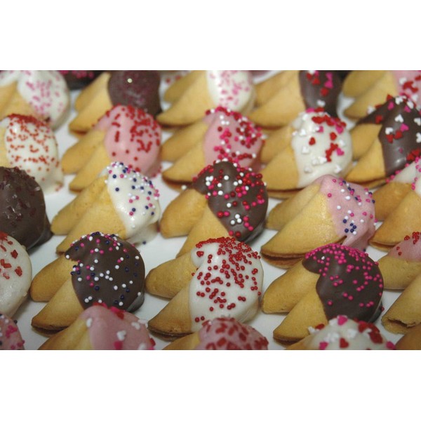 50 Chocolate Dipped Custom Fortune Cookies - Use Your Own