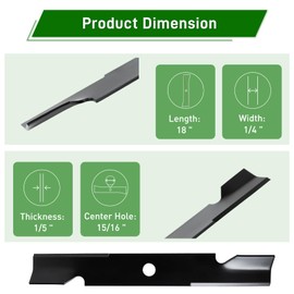 UPOW 103-6402 Blade Compatible with Exmark 52" Deck Lazer Z Turf Tracer Pioneer, High Lift Mower Blade Replaces 103-6402-S 103-6382 103-6387-S to ro 109-6873, 18" Length 15/16" Center Hole, 6 Pack
