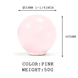 FOAN Cabinet Knobs 6 Pack, Ceramic Drawer Grip Handle, Suitable for Cupboard/Drawer/Dresser/Toilet/Kids Room, 1-1/4inch, Equipped with Multi Size Screws, Pink