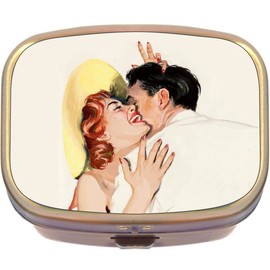 Happy Embrace Brass Rectangle Pill Box