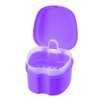 Denture Soaking Cup Dental Retainer Case Cleaning with Strainer Basket,