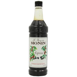 Monin Flavored Syrup, Espresso, 33.8-Ounce Plastic Bottles (Pack of 4)