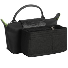 SENTEN Longchamp Wallet Insert, Compatible with Le Pliage, etc., to neatly store your bag, black silver