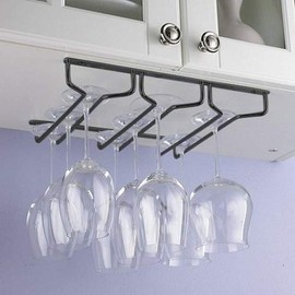 J Miles CO Useful Home | Under Cabinet Hanging Stemware Rack Hold Up to 9 Wine Glasses