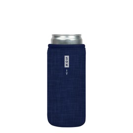 Sok It CanSok Sleeve for Beer & Soda Insulated Neoprene Cover (Blue Jean, 12oz Slim Can Sleeve)