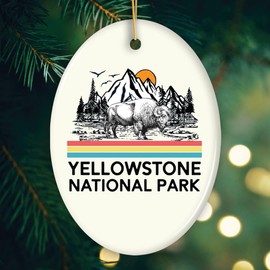 Vintage Yellowstone National Park Ornament (Oval)