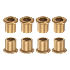QUARKZMAN Flange Bearing Sleeve 8 mm Bore 12 mm OD 15 mm Length 2 mm Flange Thickness Bronze Bushing Self-Lubricating Sliding Bushing Sleeve for Industrial Systems Pack of 8