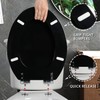 Angel Shield Toilet Seat with Zinc Alloy Hinges Quiet-Close Quick-Release