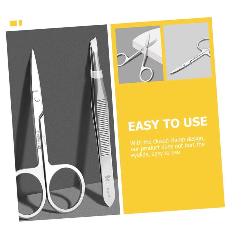 FOMIYES Stainless Steel Eyebrow Grooming Kit Durable Brow Scissors Precision