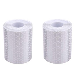 BigTron Premium Quality Reflective Tape, Safety Warning Tape, Weatherproof, Anti-Upturned, 2 Rolls, 5 cm x 3 m (Silver White)