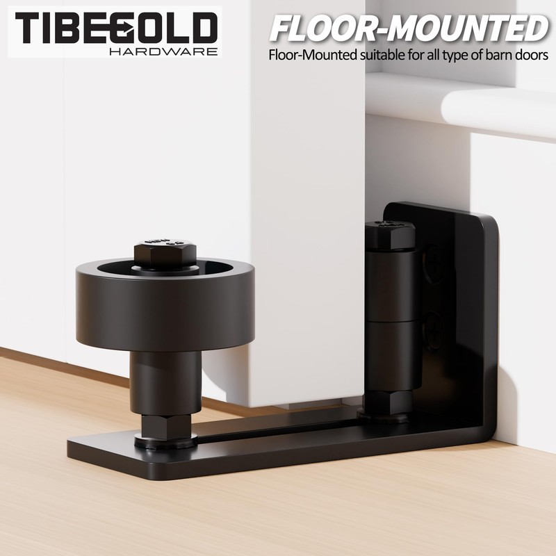 TIBEGOLD Barn Door Floor Guide, Wall Mounted Barn Door Rollers
