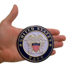 U.S. Navy Aluminum Seal Medallion Magnet, 4-Inch