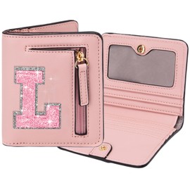 OYLOLA Birthday Gifts for Teen Girl Kids Wallet Girl Wallets Small Initial Rfid Wallet Teen Girls Gift Preppy Stuff for Girls, Pink, L