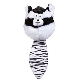 ZA Ball Shaped Dog Toy Furry Fatties Crinkle Squeak Pick Racoon Skunk Squirrel 15" (Skunk)