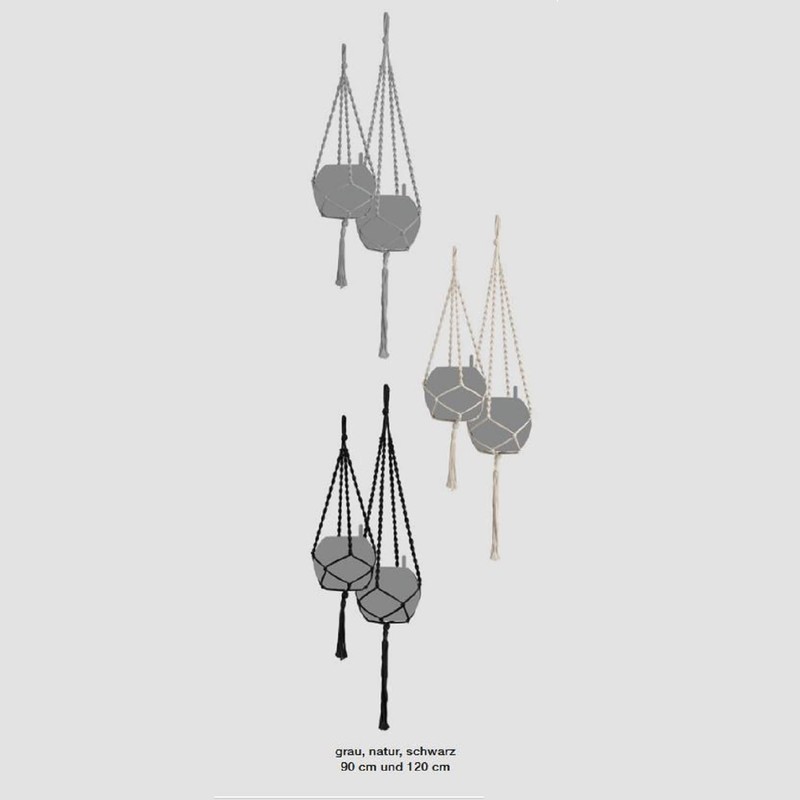 LECHUZA - Accessories Macrame Hanger Boho 90 cm Grey Cotton
