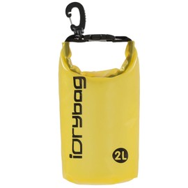 IDRYBAG - Bolsa impermeable transparente flotante, para deportes de agua al aire última intervensión, ligera, enrollable, mantiene el equipo seco para kayak, pesca, barco, senderismo, camping, rafting, playa, 2 L, Amarillo, 2 L