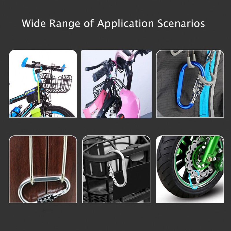 MyyYiTar 2pcs Large 3.8 inch Carabiner with Built-in 3-Digit Combination
