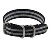 MZBUTIQ 19mm Black/grey Nylon Watch Strap Replacement Band Wrist Band