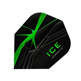 Harrows Ice Recut | 100 Micron Dart Flights, 1 Set of 3 Flights, Standard No. 6, Green