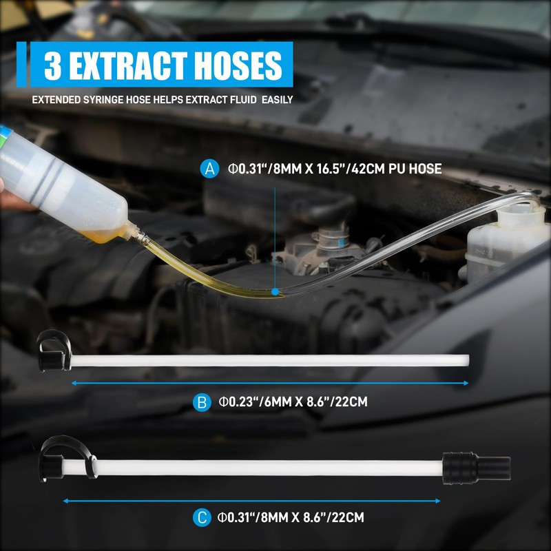 SMOTIVEPRO 16.9oz (500ml) Fluid Extractor Pump with 3pc Flexible Hose