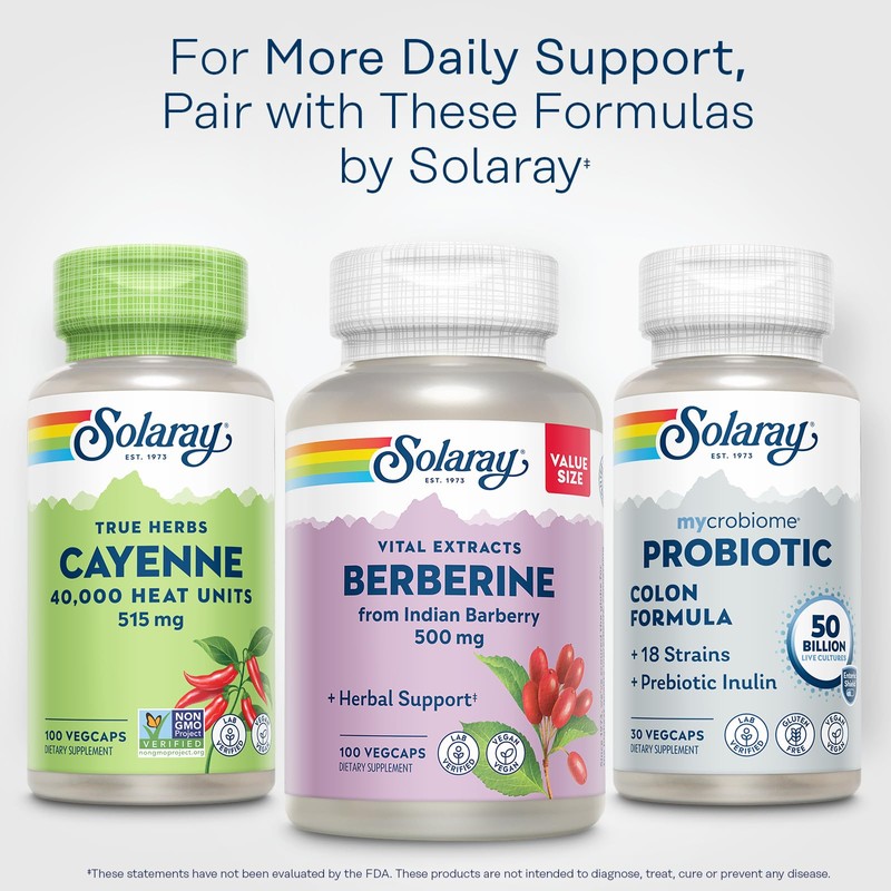 SOLARAY Cayenne Pepper Capsules with Capsaicin - Capsaicin Supplements for