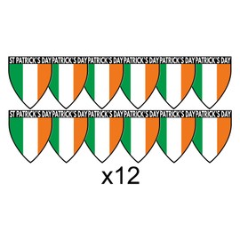 AK Giftshop St Patrick's Day Ireland Flag Bunting Party Pub Decorations 12pcs 2.5m