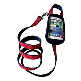 Soggy Doggy No-Pockets Leash - 60 Inch Dog Leash with Waterproof Touch Screen Phone Holder - Suitable for Medium to Large Dogs (Red)