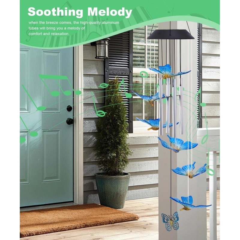 Nacome Solar Wind Chimes for Outside: Memorial Color Changing Bell