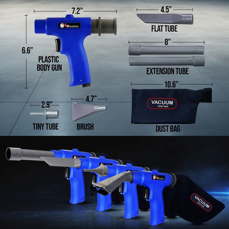 LE LEMATEC Dual-Action Pneumatic Vacuum & Air Blow Gun with