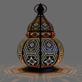 Ziva Metal Oriental Moroccan Storm Lantern, 30 cm, for Outdoors as a Garden Lantern or Indoors as a Table Lamp