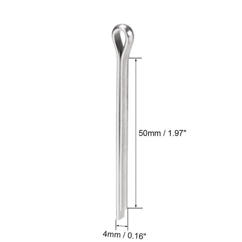 sourcing map Split Cotter Pin - 4mm x 50mm 304
