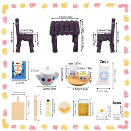 Gnome Accessories, Pack of 23 Gnome Accessories, Christmas, Gnome Accessories, Miniature Baking, Mini Dollhouse Accessories, Gnome Table and Chairs, Baking Set Gnome Accessories, Baking Set