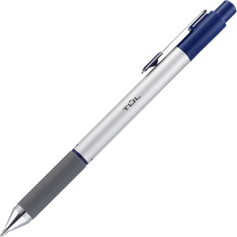TUL Pack Of 12 Blue Retractable Pens Smooth Ink Comfortable