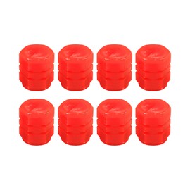 Lyxheth 8PCS Fluorescent Tire Valve Stem Caps, Tire Valve Covers, Luminous Auto Wheel Air Valve Caps, Corrosion Resistant Leak-Proof Wheel Valve Cover Universal for Car, Truck, Bike (Red)
