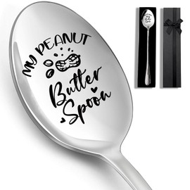 My Peanut Butter Spoon Stainless Steel Spoon Long Handle Spoon, Coffee Ice Cream Spoon for Peanut Butter Lovers Men Girls Friends Mom Dad Birthdays Christmas Thanksgiving Day Gift
