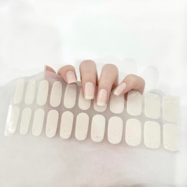 LIFOOST Semi Cured Gel Nail Stickers 22pcs Gel Nail Polish Strips Adhesive Gel Nail Wraps for Home Nails DIY Works with Any Nail Lamp Light