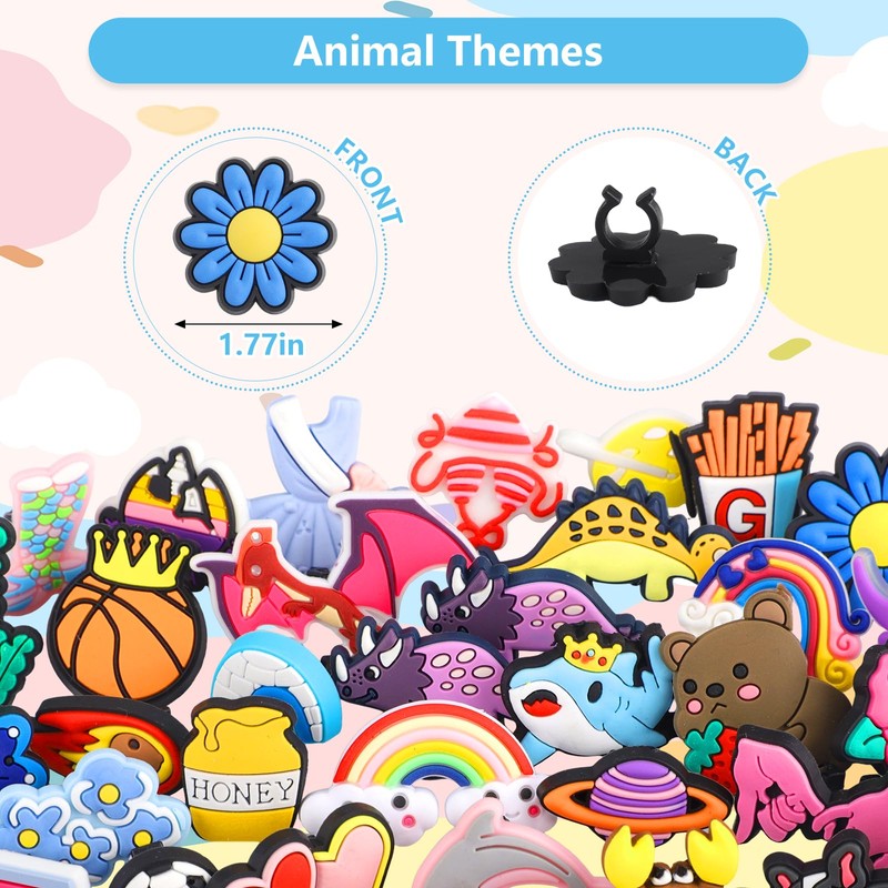 100Pcs Mixed Pencil Toppers, Cute PVC Pencil Clip, Random Different