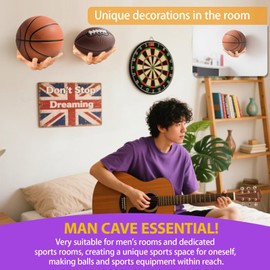 XGKHOM Hand Sculptured Ball Holder, Hand Shaped Basketball Holder Suitable for Basketball Football Volleyball, Wall Mount Sports Display Decor, Ideal Gift for Basketball Enthusiasts and Kids