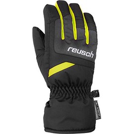 Reusch Children's Bennet R-Tex Xt Gloves, Black/Black Melange/Saftey Yellow, 5.5