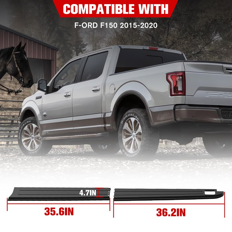 LitMiRaCle Side Bed Rail Caps 5.5' for Ford F150 2015-2020,