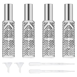 HXRYAGi 4pcs Refillable Perfume Bottles Empty, 15ml Portable Glass Fine Mist Sprayer, Mini Travel Perfume Bottles Atomizer for Cleaning, Essential Oils, Liquids